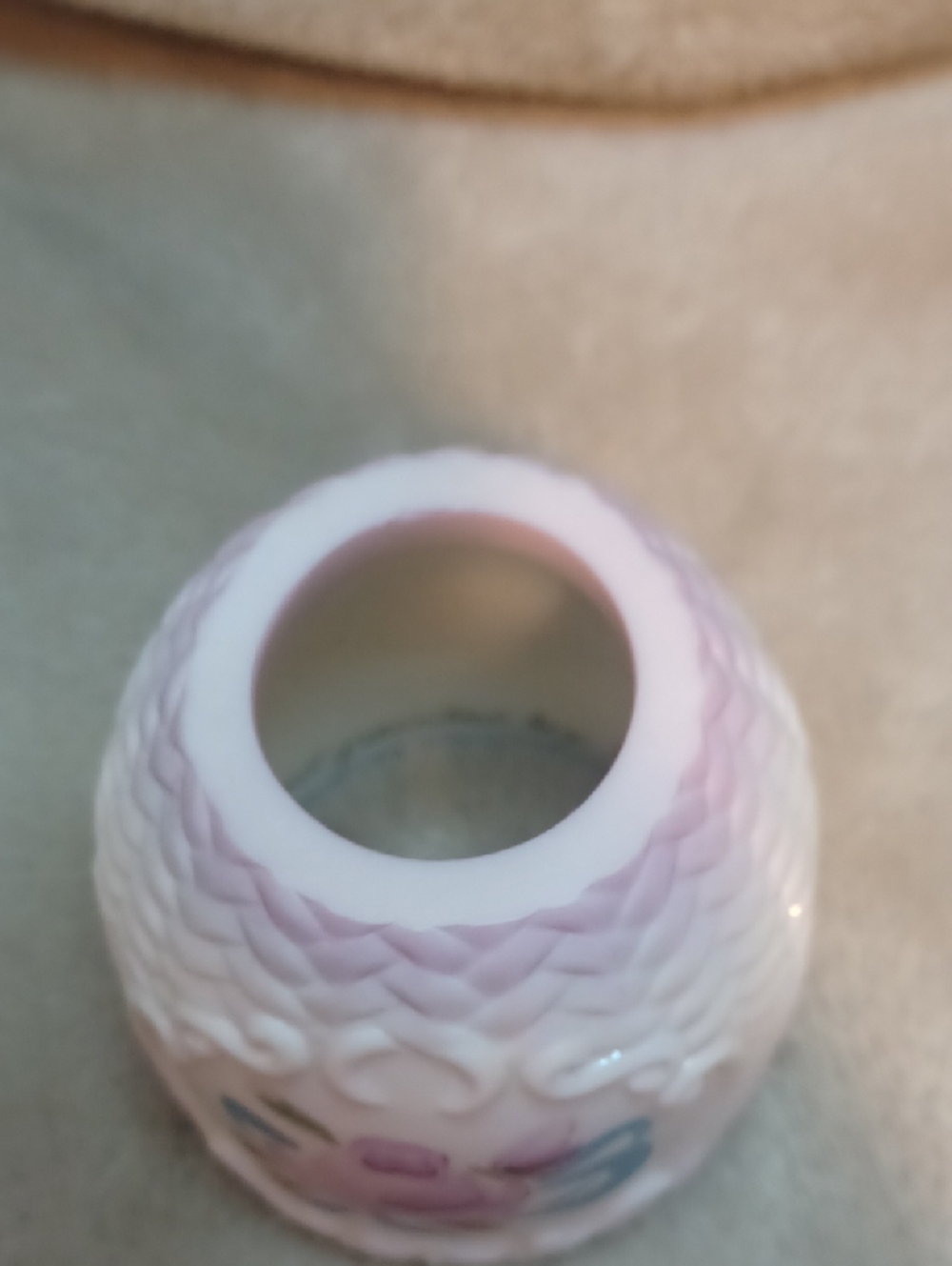 Fenton Hand Painted Rose Fairy Lamp (TOP ONLY ) - Picture 6 of 6